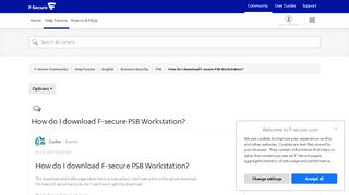 
                            2. Solved: How do I download F-secure PSB Workstation? - F-Secure ...