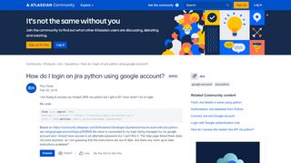 
                            4. Solved: How do I login on jira python using google account...