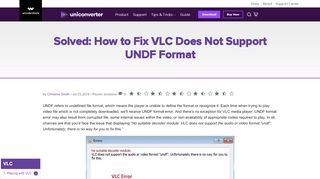 
                            2. Solved: How to Fix VLC Does Not Support UNDF Format