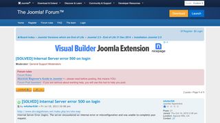 
                            1. [SOLVED] Internal Server error 500 on login - Joomla ...