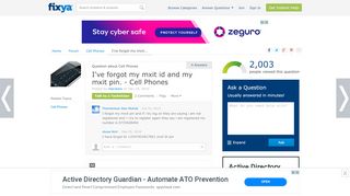 
                            2. SOLVED: I've forgot my mxit id and my mxit pin. - Fixya