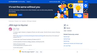 
                            3. Solved: JIRA login to Hipchat - Atlassian Community