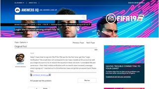 
                            1. Solved: Login Verification wrong email Fifa 19 - Answer HQ