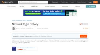 
                            6. [SOLVED] Network login history - Spiceworks