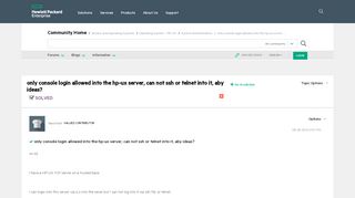 
                            1. Solved: only console login allowed into the hp-ux …