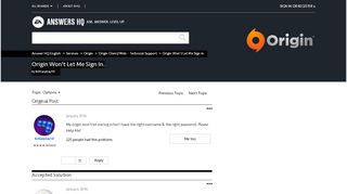 
                            4. Solved: Origin Won't Let Me Sign In. - Answer HQ - EA ...