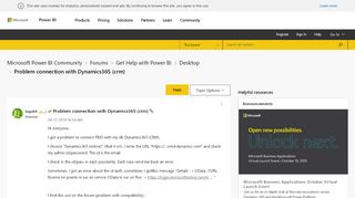 
                            8. Solved: Problem connection with Dynamics365 (crm) - Microsoft ...