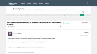 
                            7. Solved: root login at console not working (is allowed in ...