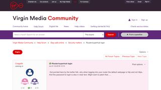 
                            7. Solved: Router/superhub login - Virgin Media Community ...