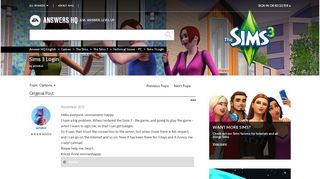 
                            7. Solved: Sims 3 Login - Answer HQ - Electronic Arts
