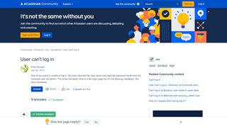 
                            3. Solved: User can't log in - Atlassian Community