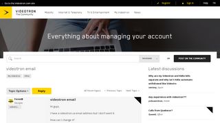 
                            8. Solved: videotron email - La Communauté Vidéotron