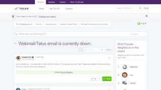 
                            3. Solved: Webmail/Telus email is currently down. - TELUS ...