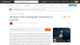 
                            11. [SOLVED] Windows 10 PCs locking after 10 minutes of inactivity ...