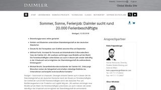 
                            7. Sommer, Sonne, Ferienjob: Daimler sucht rund …