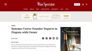 
                            9. Sonoma-Cutrer Founder Departs in Dispute with Owner | Wine Spectator