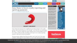 
                            7. Sony Music to boost royalty reporting and speed up payments ...