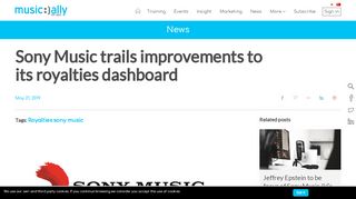 
                            6. Sony Music trails improvements to its royalties dashboard - Music Ally