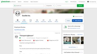 
                            9. Soothe Inc. - Therapist nightmare | Glassdoor
