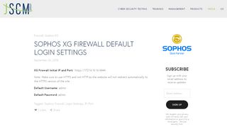 
                            6. Sophos XG Firewall Default Login Settings — JSCM Group