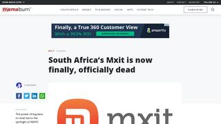 
                            9. South Africa's Mxit is now finally, officially dead - …