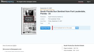 
                            8. South Florida Sun Sentinel from Fort Lauderdale, Florida on ...