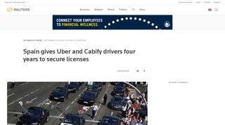 
                            3. Spain gives Uber and Cabify drivers four years to secure ...