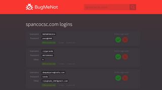 
                            9. spancocsc.com passwords - BugMeNot