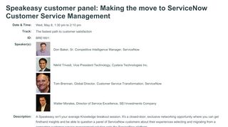 
                            6. Speakeasy customer panel: Making the move to ... - ServiceNow