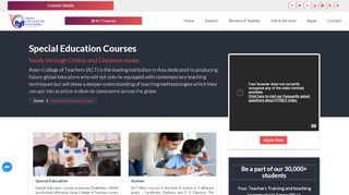 
                            8. Special Education Courses - Asian College of Teachers