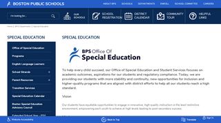 
                            9. Special Education / Office of Special Education - Boston Public Schools