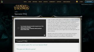 
                            5. Spectator FAQ | League of Legends