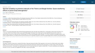 
                            9. Spectral variability on primitive asteroids of the Themis and Beagle ...