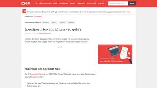 
                            4. Speedport Neo einrichten - so geht's - CHIP