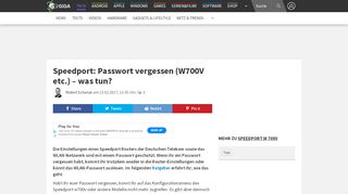 
                            7. Speedport: Passwort vergessen (W700V etc.) – was tun?