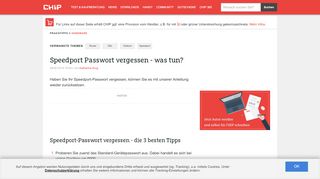 
                            8. Speedport Passwort vergessen - was tun? - CHIP