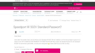 
                            9. Speedport W 502V Standard-Passwort? | Telekom hilft Community