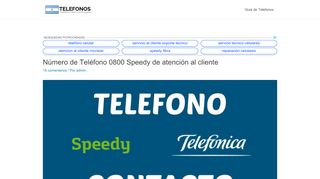 
                            3. Speedy Teléfono 0800 【 ATENCION al Cliente  …