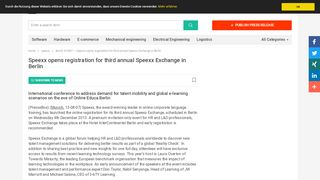 
                            6. Speexx opens registration for third annual Speexx Exchange ...