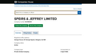 
                            6. SPEIRS & JEFFREY LIMITED - Overview (free company ...