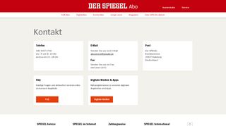 
                            2. SPIEGEL Kontakt zum Abo-Kundenservice