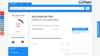 
                            1. Spillover Factory Reviews And Reputation Check - RepDigger