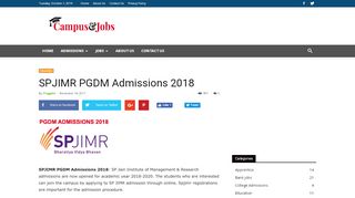 
                            6. SPJIMR PGDM Admissions 2018 - campus and jobs