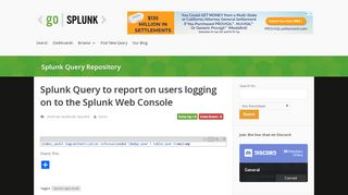 
                            2. Splunk Query to report on users logging on to the Splunk Web Console -