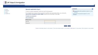 
                            1. Sponsor application log in - Home Office