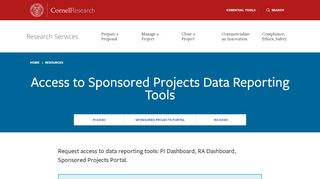 
                            6. Sponsored Projects Portal - Cornell University