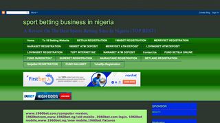 
                            6. sport betting business in nigeria: www.1960bet.com ...