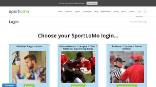 
                            2. Sportlomo Login: Members, Administrators, Referee, Umpire logins