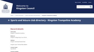 
                            5. Sports and leisure club directory - Kingston Trampoline Academy | The ...