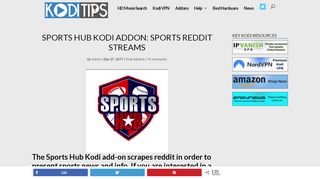 
                            5. Sports Hub Kodi Addon: Sports Reddit Streams - Kodi Tips